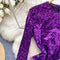 Crew Neck Purple Sequined Dress