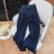 Vintage Rolled Dark Blue Drag Jeans