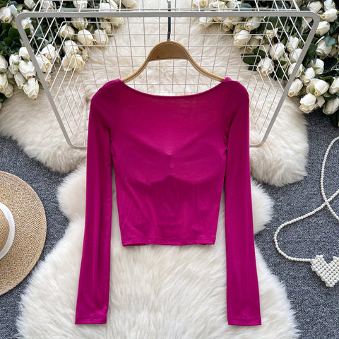 Square Neckline Padded Short Top