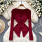 Solid Color 3D Waist-slimming Knitwear