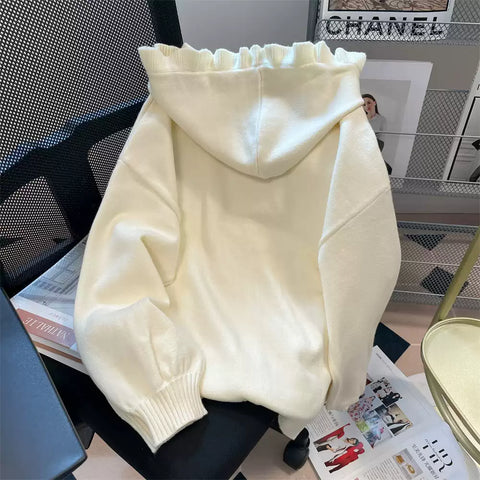 Mori Horn Button Hooded Cardigan