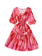 French Style Ruffled Printed Dress