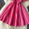 Sweetie Pleated Solid Puffy Dress