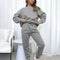 Round Collar Loose-fit Sweatshirt&Trouser 2Pcs