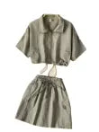 Chic Shirt&Skirt Drawstring 2Pcs