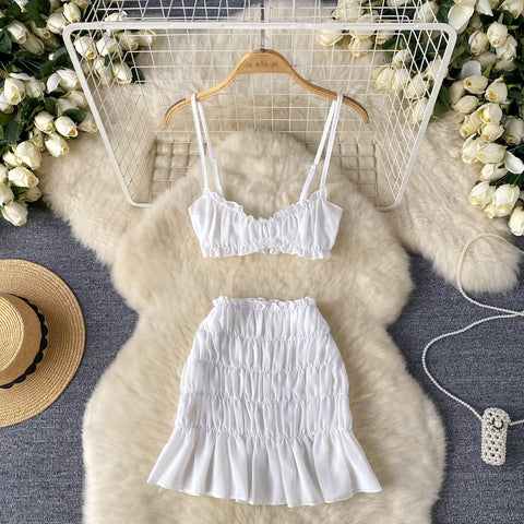 Camisole&Skirt Ruffled Niche 2Pcs