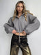 Drawstring Zipped Hooded Outwear