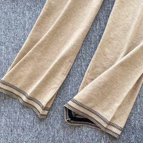 LOGO Embroidered Sweater&Trousers 2Pcs