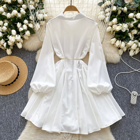 Korean Style Puffy Shirt Dress