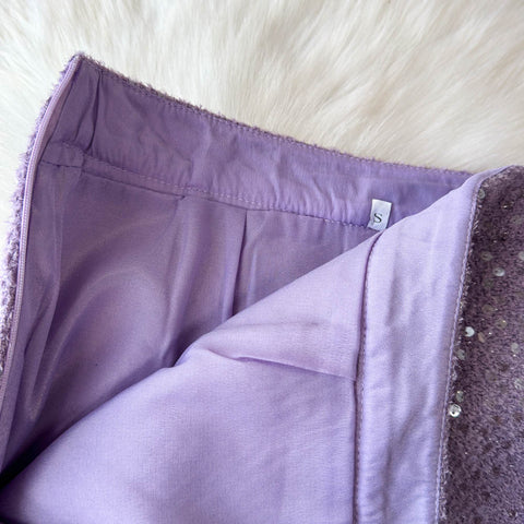 Sequined Blazer&Skirt Tweed 2Pcs