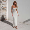 See-through Hollowed Knitted Slip Dress