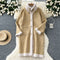 Suede Patchwork Thickened Coat