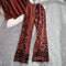 Printed Sweater&Trousers Draped Knit 2Pcs