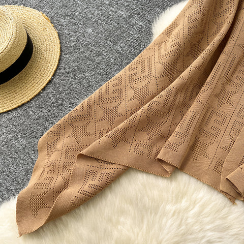 Oversized Shawl&Slip Dress Printed 2Pcs