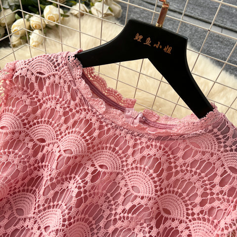 Delicate Hollowed Crochet Lace Dress