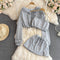 Hoodie&Cardigan&Skirt Lace-up 3Pcs