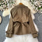 High-end Elastic Lapeled Trench Coat