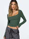 Thread Knitted Slim-fit U-neck Knitwear