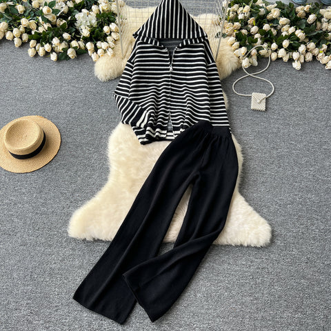 Striped Hoodie&Trousers Casual 2Pcs