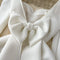 Hollowed Bow White Wedding Dress