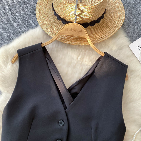 V-neck Single-breasted Suit Vest