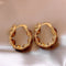 Coffee Crystal Circle Earrings