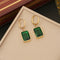 Square Emerald Pendant Double-layer Chain