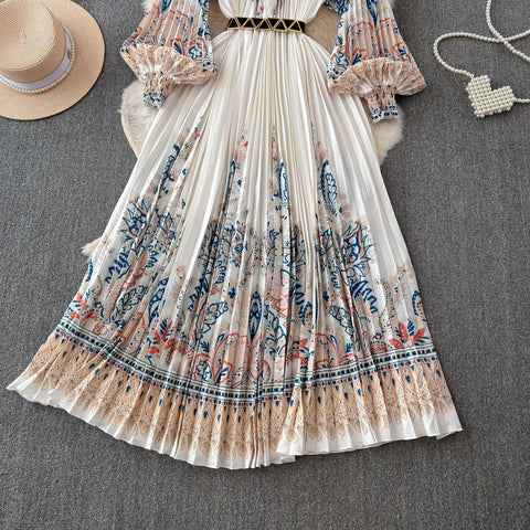 Courtly Floral Printed A-line Dress