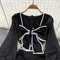 Vintage Bow-tie Black Party Dress