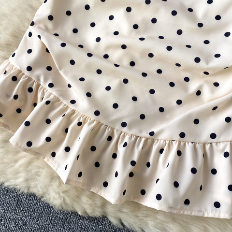 Knotted Top&Skirt Polka Dot 2Pcs