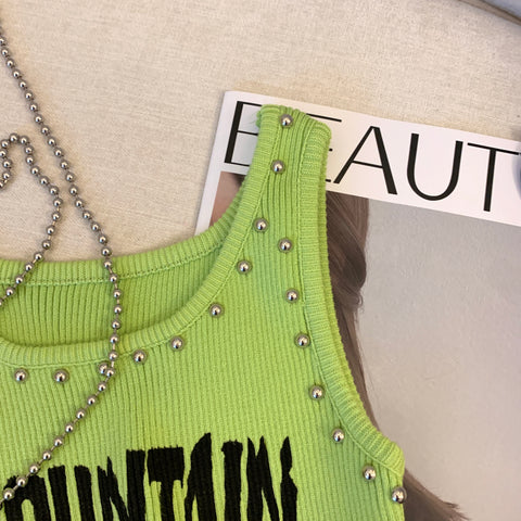 Chic Studded Monogram Printed Camisole