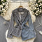 Chic Asymmetric Denim Patchwork Jacket