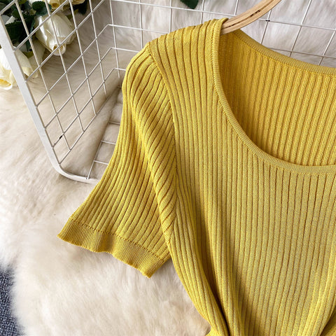 High-end Mesh Patchwork Knitted Dress