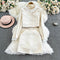 Embroidered Lace Cardigan&Skirt 2Pcs