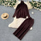 Simple Design Sweater & Skirt Knit 2Pcs