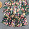 Courtly Colorful Floral Chiffon Dress