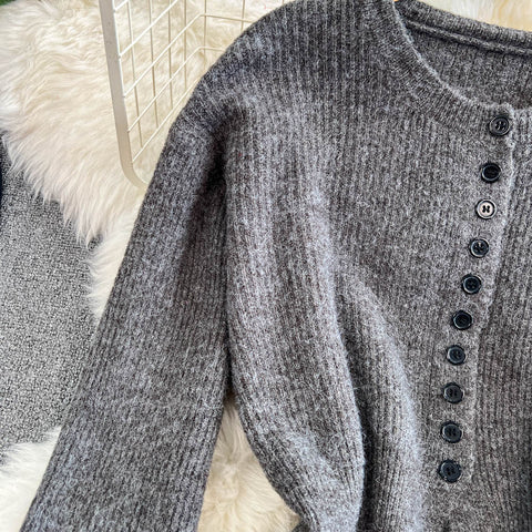 Waist-slimming Cardigan&Skirt Knitted 2Pcs
