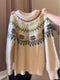 Ethnic Style Jacquard Crew Neck Sweater