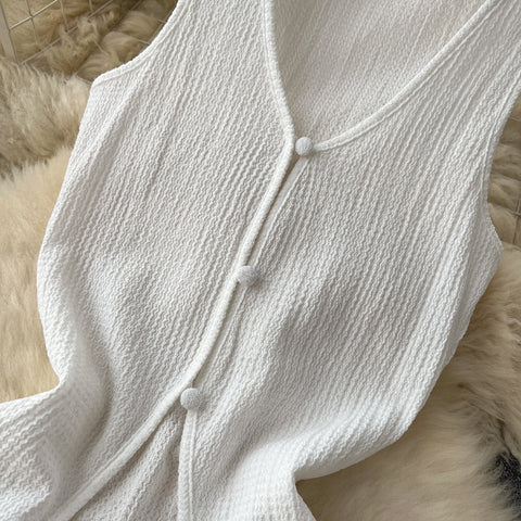 Sexy Hollowed White Cardigan Dress