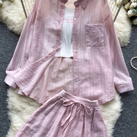Shirt&Camisole&Shorts Sportswear 3Pcs