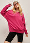 Round Collar Candy Color Sweatshirt