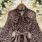 Leopard Printed A-line Shirt Dress