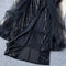 Elegant Black Mesh Sequined Slip Dress