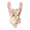 Customized  One-piece Petals Backless  Swimsuit