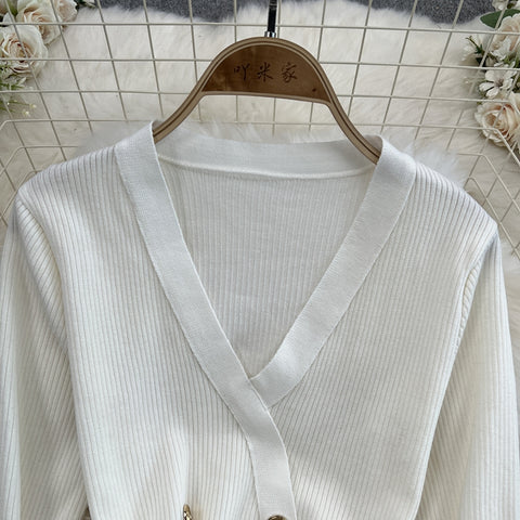 High-end Double Breasted Knitted Dress