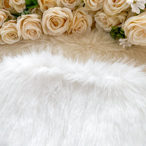 Tube Top&Skirt White Furry 2Pcs