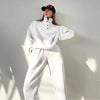 Stand Collar Sweatshirt&Pants Casual 2Pcs