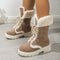 Suede Lace-up Mid-Calf Snow Boots