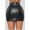 Zipped Hip-wrapping Black Mini Skirt