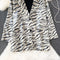 Zebra Printed Sequined Suit Coat